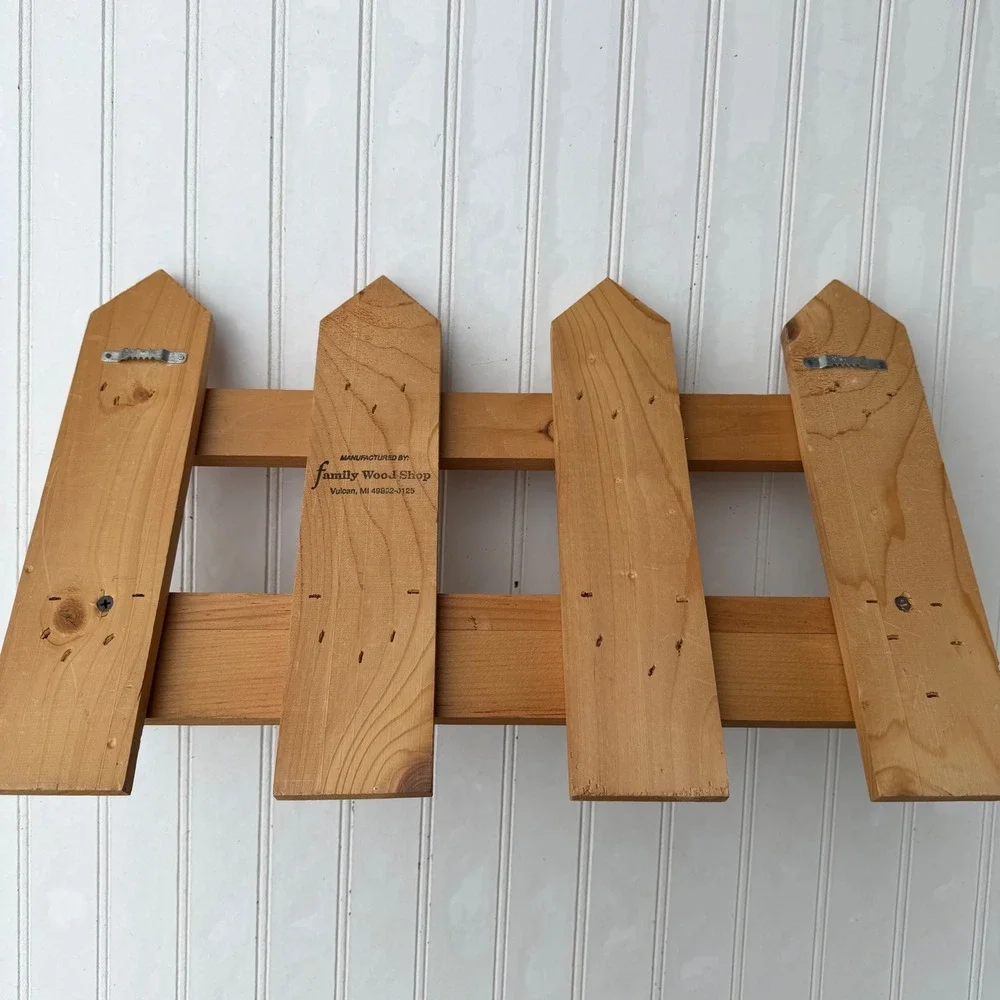 Picket Fence Wooden Wall Shelf Rustic Farmhouse Decor